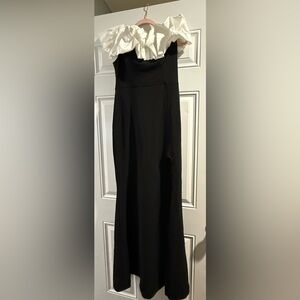 City Studio off the shoulder dress with white ruffles